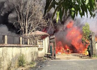 रांची के बीएसएनएल ऑफिस में लगी आग !!!