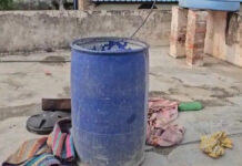 मेरठ के बाद तिजारा में नीले ड्रम में मिली युवक की लाश, पत्नी-बच्चे लापता