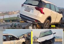 रांची रिंग रोड में तेज रफ्तार से कार दुर्घटनाग्रस्त