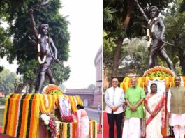 राष्ट्रपति ने दिल्ली में दिया भगवान बिरसा मुंडा को श्रद्धांजलि