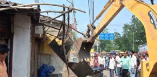 रांची में अतिक्रमण पर कार्रवाई, अवैध ढांचे ध्वस्त