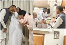 केरल के अमृतानंदमयी आश्रम में रक्षा राज्य मंत्री ने लिया माता अमृता का आशीर्वाद
